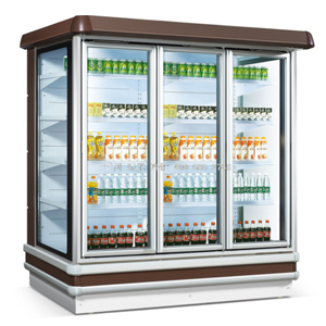 分體立式帶門冷凍風幕柜